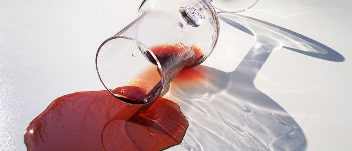 Red wine spills