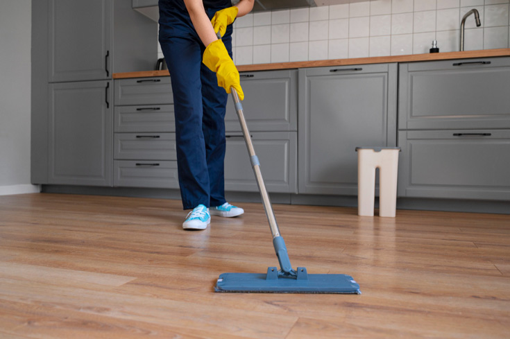 mopping laminate floor